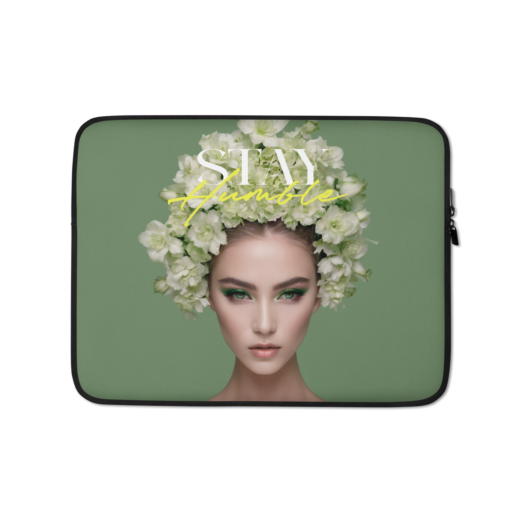 Stay Humble Female Flower Art Laptop Sleeve