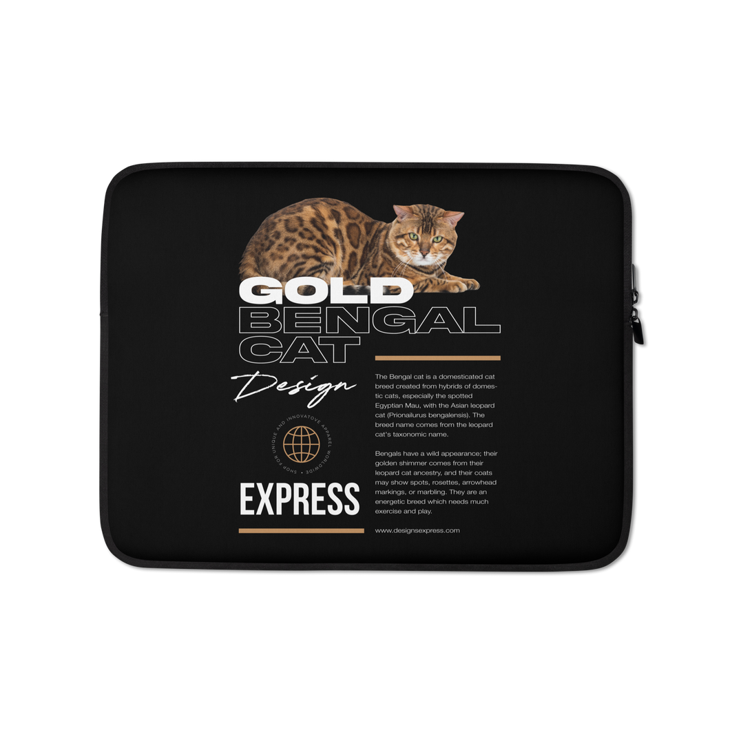 Gold Bengal Cat Laptop Sleeve