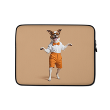 Happy Dancing Dog Beige Laptop Sleeve