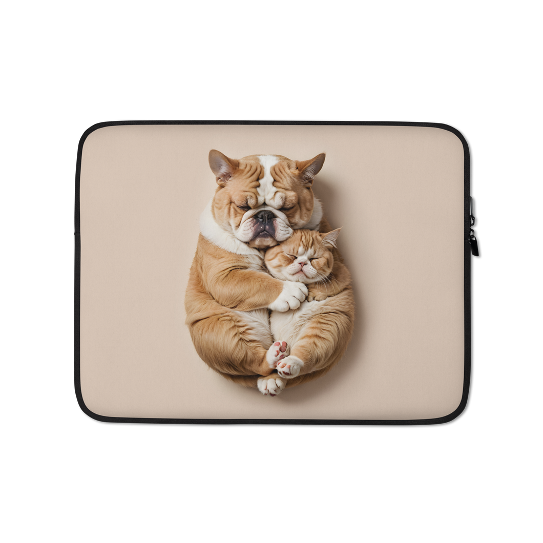 Cute Baby Cat and Dog Sleep Laptop Sleeve