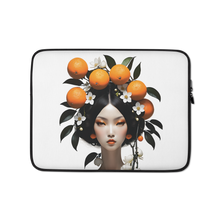 Beauty Lady with Orange Fruits Laptop Sleeve