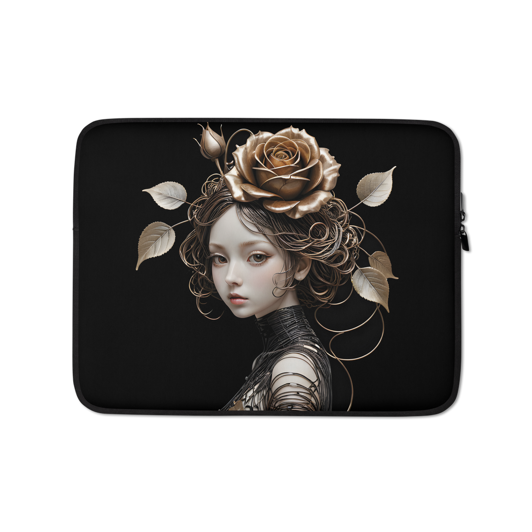 Lady Rose Copper Wire Art Laptop Sleeve