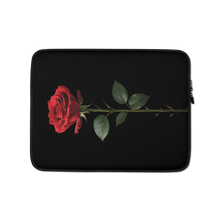 Red Rose on Black Laptop Sleeve