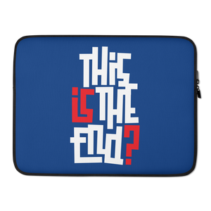 IS/THIS IS THE END? Navy Blue Reverse Laptop Sleeve