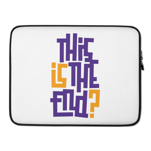 IS/THIS IS THE END? Purple Yellow Laptop Sleeve