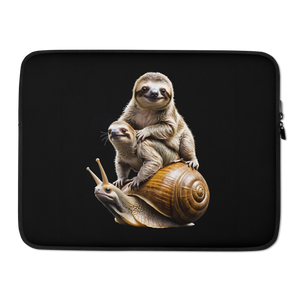 Sloth Riding A Snail Laptop Sleeve