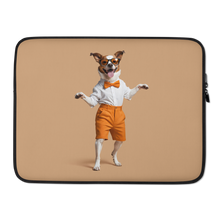 Happy Dancing Dog Beige Laptop Sleeve