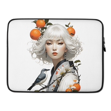 Oriental Lady with Orange and Bird Laptop Sleeve