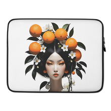 Beauty Lady with Orange Fruits Laptop Sleeve