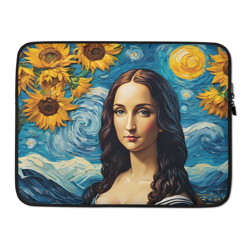 Monalisa Painting in Van Gogh Style Laptop Sleeve