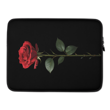 Red Rose on Black Laptop Sleeve