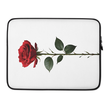 Red Rose on White Laptop Sleeve