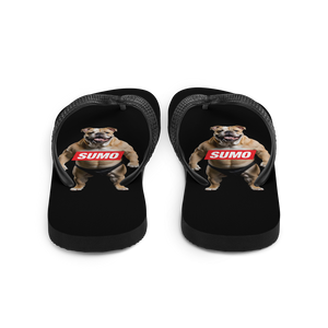 Sumo Bulldog Black Flip Flops