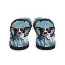 Sad Dog Blue Flip Flops