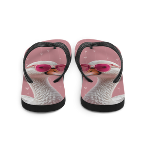 Cute Pink Swan Flip Flops