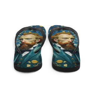 Van Gogh Potrait Painting Flip Flops