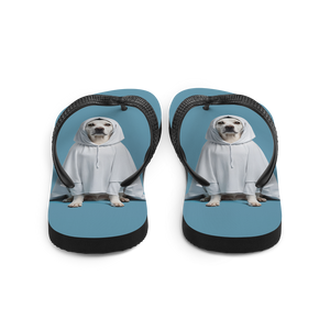 Dog in Ghost Costume Flip Flops