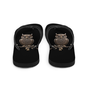 Owl Copper Art Flip Flops