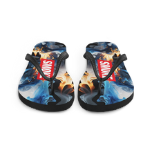 Blue Smoke Fire Flip Flops