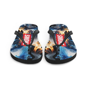 Blue Smoke Fire Flip Flops