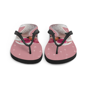 Cute Pink Swan Flip Flops