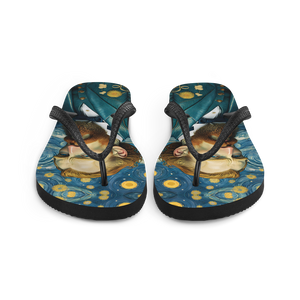 Van Gogh Potrait Painting Flip Flops