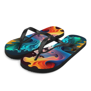 Colorful Swirl Background Flip-Flops