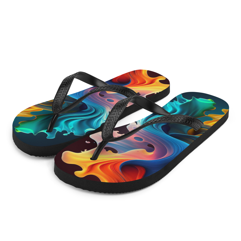 Colorful Swirl Background Flip-Flops