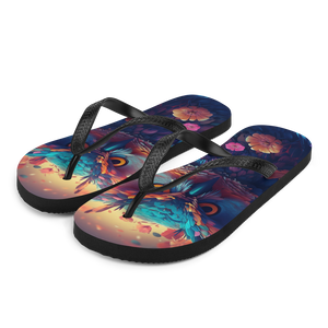 Colorful Owl Art Flip-Flops