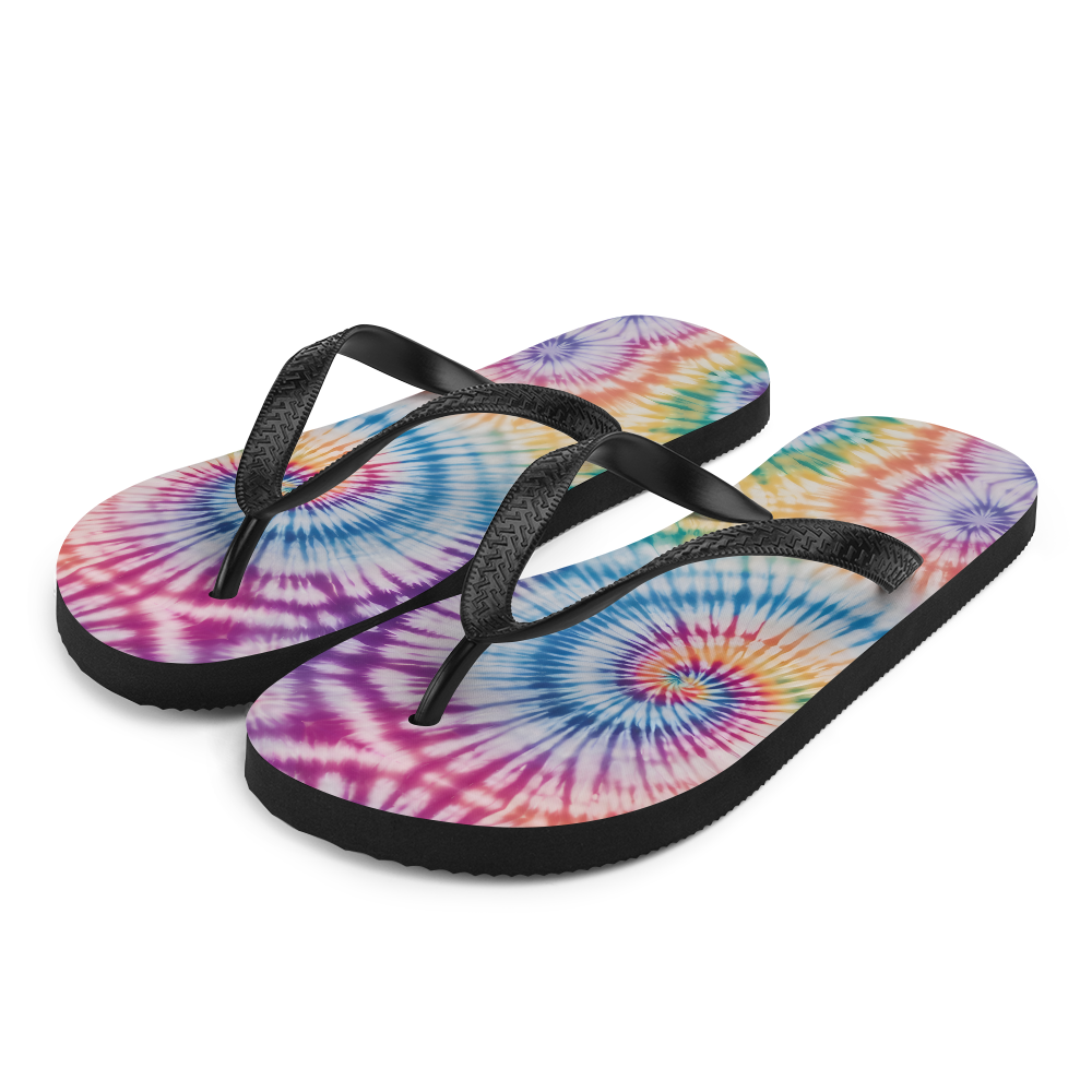 Tie Dye Colorful Pineapple Flip-Flops