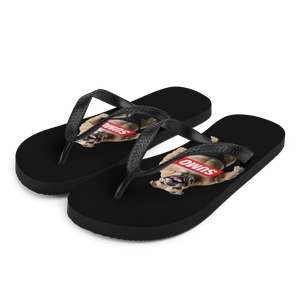 Sumo Bulldog Black Flip Flops