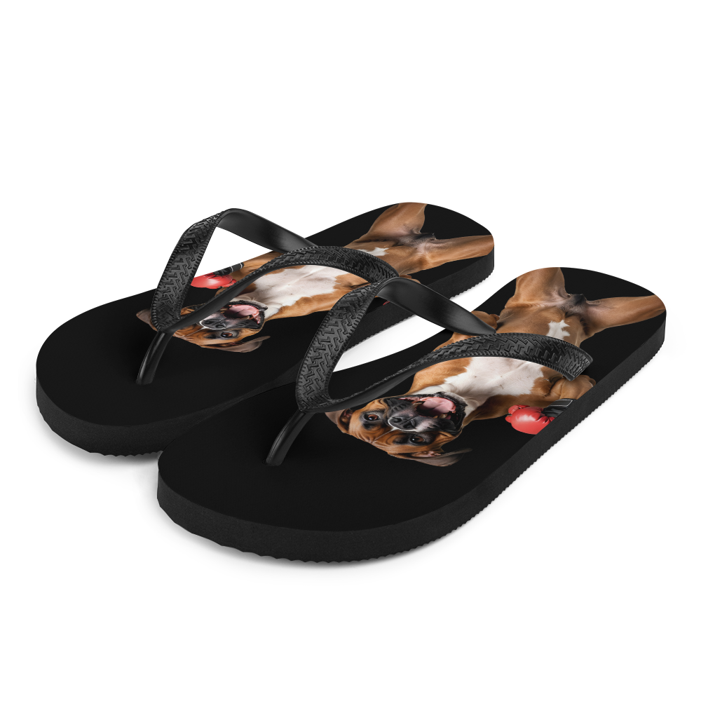 Boxer Boxing Black Flip Flops