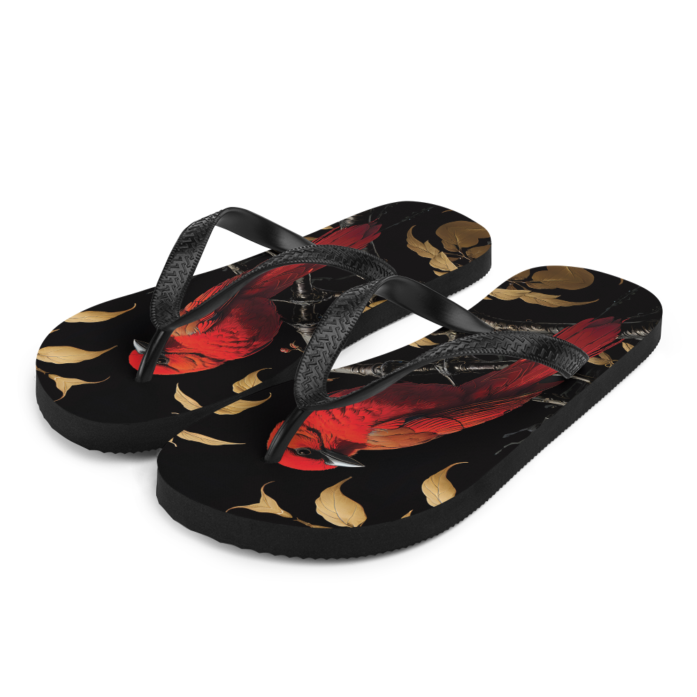 Red Bird Flip Flops