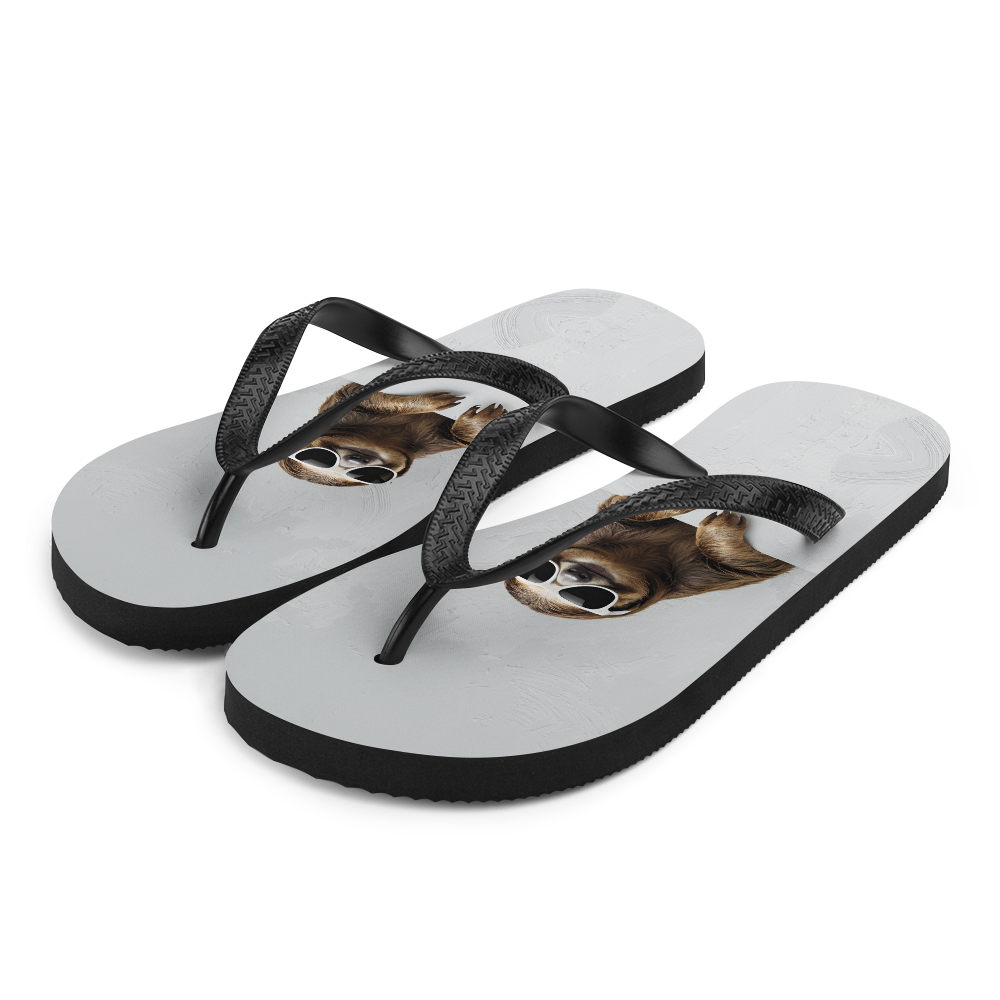 Cool Smiling Sloth Flip Flops