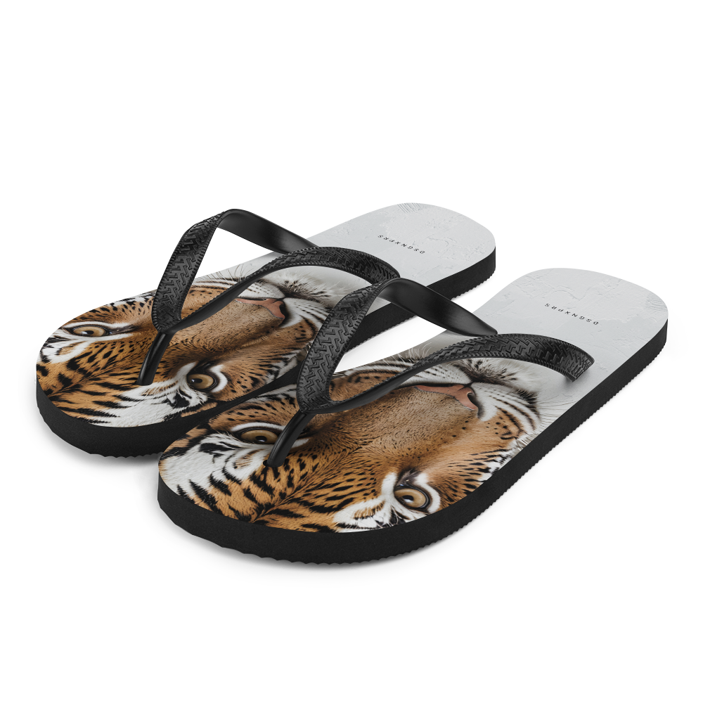 Silent Tiger Head Flip Flops