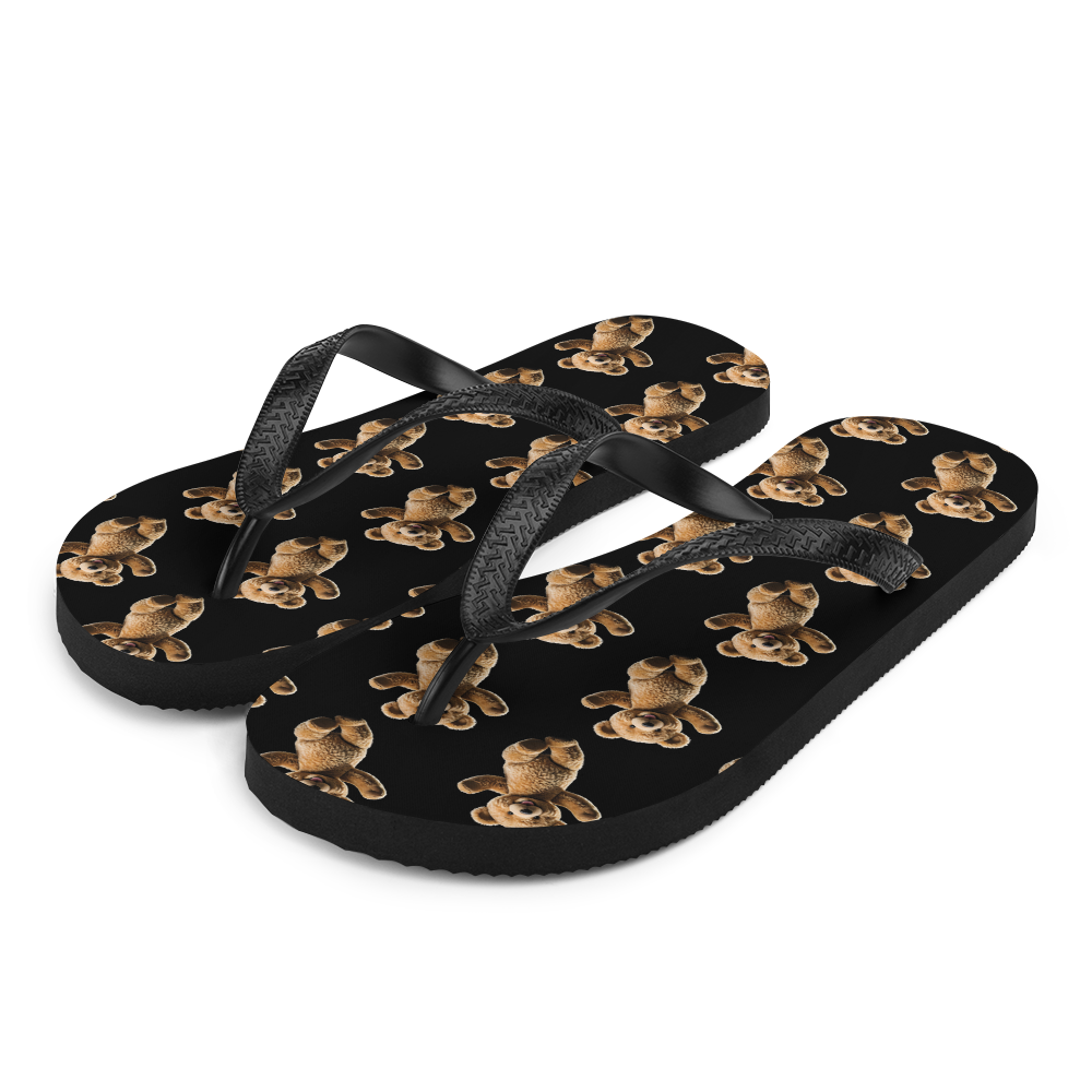 Happy Teddy Bear Pattern Flip Flops