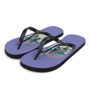 Giraffe Zebra Purple Flip Flops