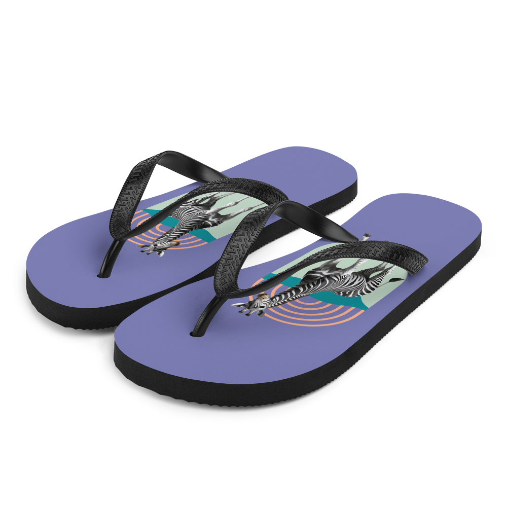 Giraffe Zebra Purple Flip Flops