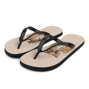 Cute Baby Cat and Dog Sleep Flip Flops