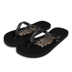 Owl Copper Art Flip Flops