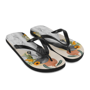 Beautiful Vintage Collage Art Flip-Flops