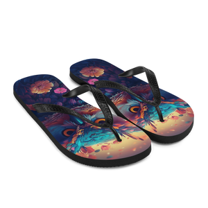 Colorful Owl Art Flip-Flops