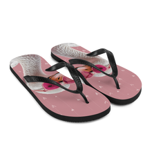 Cute Pink Swan Flip Flops