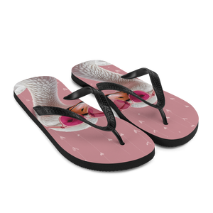 Cute Pink Swan Flip Flops