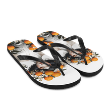 Oriental Lady with Orange Fruits Flip Flops