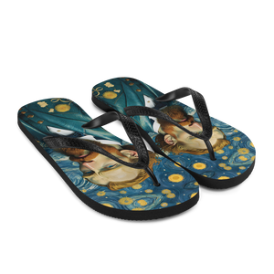 Van Gogh Potrait Painting Flip Flops