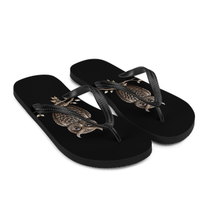 Owl Copper Art Flip Flops