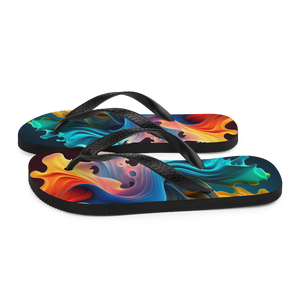 Colorful Swirl Background Flip-Flops