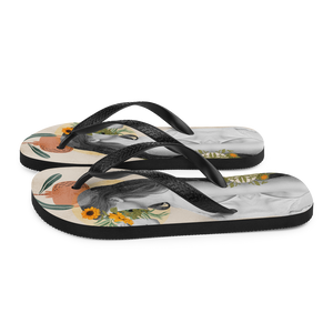 Beautiful Vintage Collage Art Flip-Flops