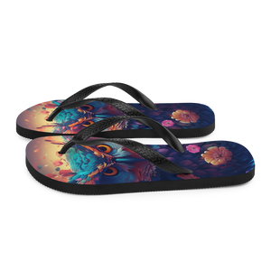 Colorful Owl Art Flip-Flops